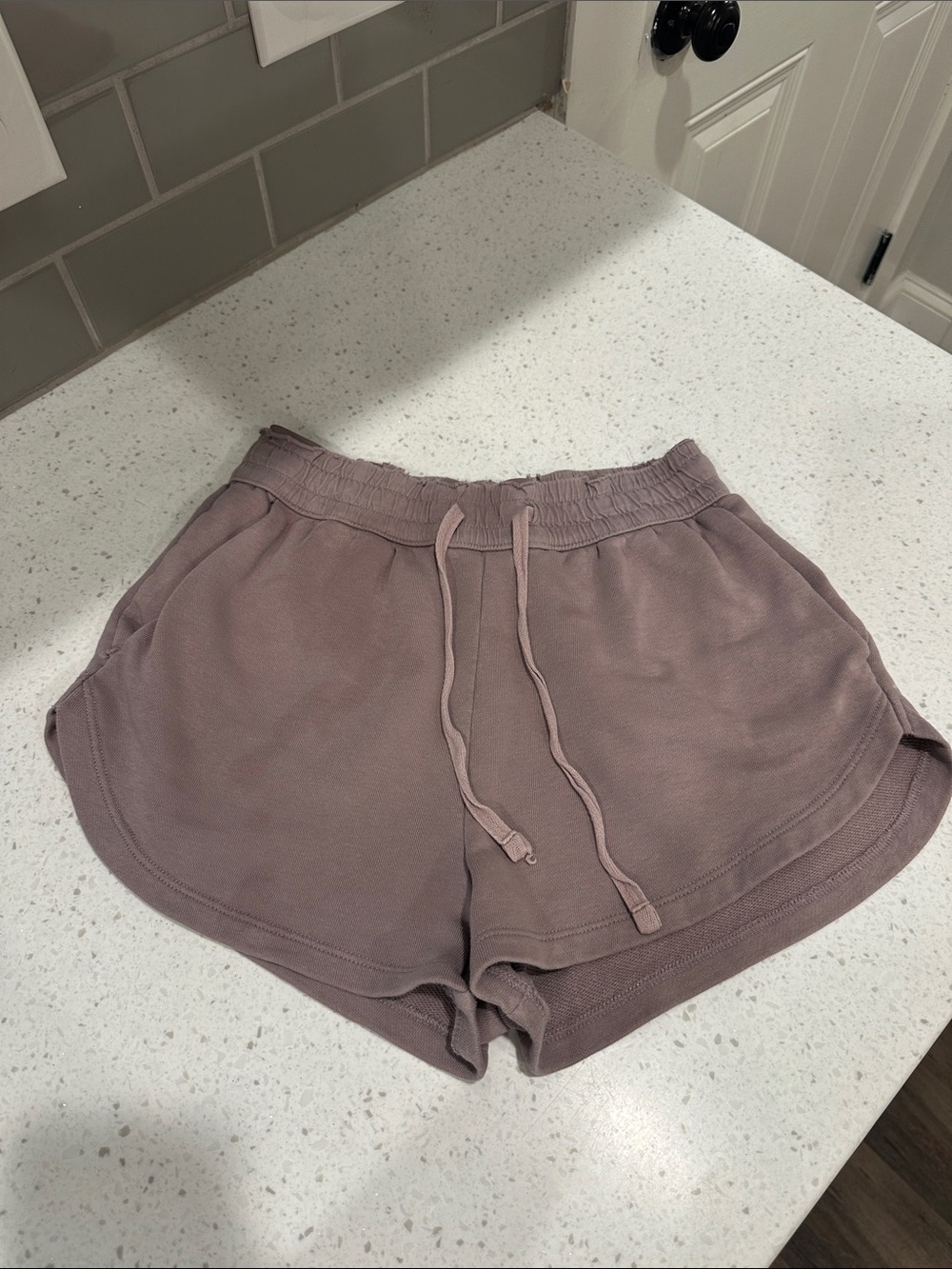 Women's Casual Drawstring Lounge Shorts in Mauve